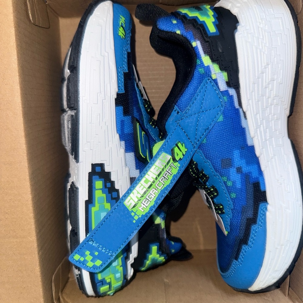 Skechers Kids Blue and Green Sneakers